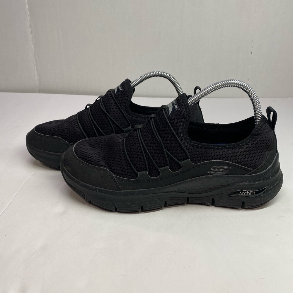 Skechers Womens Arch Fit Lucky Thoughts Walking Shoes Black 149056W Mesh 9.5